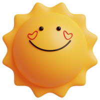 3d Sonne emoji.glücklich Sonne, komisch süß Charakter. png