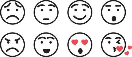 emoji icono conjunto de satisfacción nivel. sencillo realimentación en formar de emociones en plano estilo. cliente comentario. rango a evaluar el emociones excelente, bien, normal, malo, horrible símbolos vector ilustración
