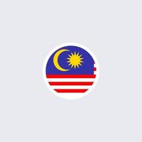 Malaysia red free isolated minimal flat icon vector for Malaysia national day, 31 August independence day. 31 Ogos, 16 September, hari merdeka, hari kebangsaan Malaysia 16 September. Free icon.