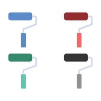 Paint roller brush icon, paint brush icon, paint roller icon solid style, Set of roller brushes in multiple colors vector