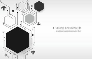 blanco tecnología vector fondo.computadora red.geométrica hexágono forma.conexión concepto.