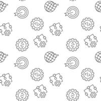 Vector seamless pattern of target, programming, algorithm, coding on white background. It can be used for printing on various surfaces