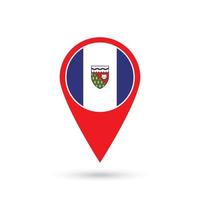 Map pointer with province Northwest Territories. Vector illustration.