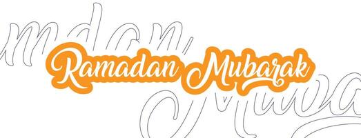 Ramadán Mubarak en caligrafía estilo vector