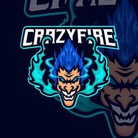 Crazyfire masscot logo illustration premium vector