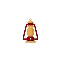 A flat icon of a lamp with a red and yellow color. vector