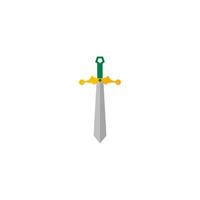 A sword with a green handle and a green sword with the letter g on it. vector