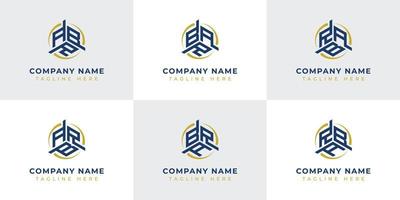 Letter ABR, ARB, BAR, BRA, RAB, RBA Hexagonal Technology Logo Set. Suitable for any business. vector