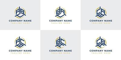 Letter ABC, ACB, BAC, BCA, CAB, CBA Hexagonal Technology Logo Set. Suitable for any business. vector