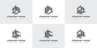 Letter ABC, ACB, BAC, BCA, CAB, CBA Hexagonal Technology Logo Set. Suitable for any business. vector