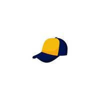 Blue and yellow hat with yellow trim vector