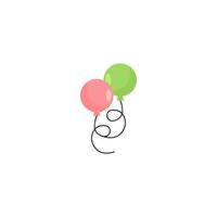 A pink and green balloon with the letter s on it vector