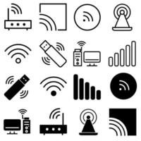 Wifi icono vector colocar. inalámbrico ilustración firmar recopilación. señal símbolo.