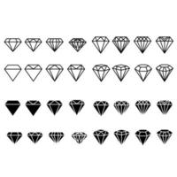 Diamond icon vector set. gemstone illustration sign collection. jewel symbol.