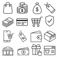 Shopping icon vector set. ecommerce illustration sign collection. online store symbol.