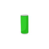 A green can of soda with the letter vector