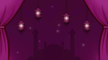 Ramadán kareem animaciones, florido linternas y centelleo estrellas video