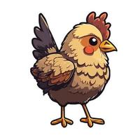 cute hen cartoon style vector