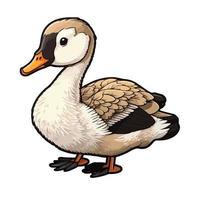 cute goose cartoon style vector