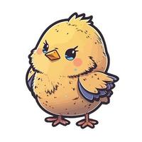 cute chick cartoon style vector