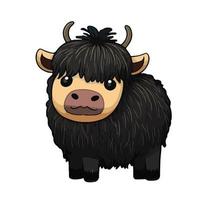 linda anoa dibujos animados estilo vector