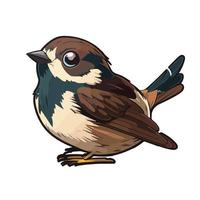 cute sparrow cartoon style vector