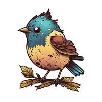 cute bird cartoon style vector