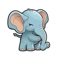 cute elephant cartoon style vector