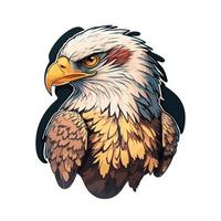 cute eagle cartoon style vector