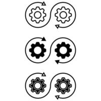 Development icon vector in transparent style. Devops vector illustration on isolated background. Cog with arrow business concept.