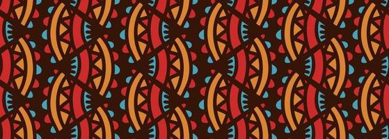 African seamless pattern ethnic, hand drawn geometric tribal graphic. vector