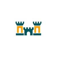 castle building logo design with color pattern and white background vector