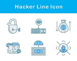 conjunto de iconos de vector de hacker