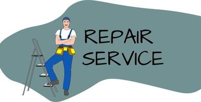 Service for repair and maintenance of air conditioners. Vector illustration in a flat style