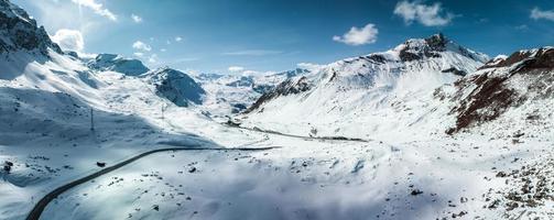 Julier Theater Tower on the Julier Pass in winter. Canton of Graubuenden photo