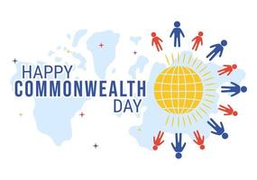 Commonwealth of Nations Day on 24 may Illustration with Helps Guide Activities by Commonwealths Organizations in Flat Hand Drawn Templates vector