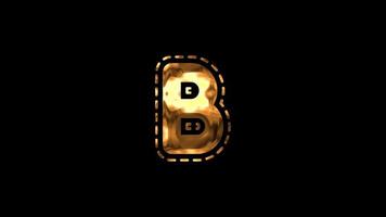 Alphabet Animation mit Gold bewirken auf schwarz Hintergrund. diese videon Unterstützung zum Ihre Geschäft, Logo Einleitung, und Bildung video