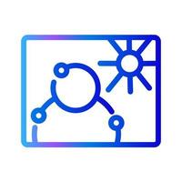 Arteficial intelligence in art. Vector gradient line icon. Symbol of pictures, who creates ai