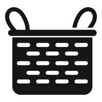 Natural wood basket icon simple vector. Picnic bag vector