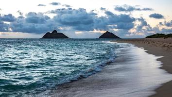 sunrise and beach scenes on island of oahu hawaii photo
