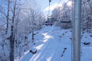 invierno y nieve paisaje cerca haya montaña norte carolina foto