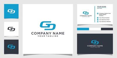GD or DG initial letter logo design template vector