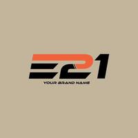 e21 texto logo diseño vector