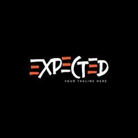 Expected Text Logo Design Vector