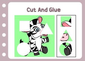 vector cut and glue zebra