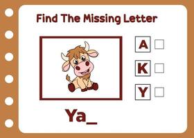 find the missing letter of yak vector