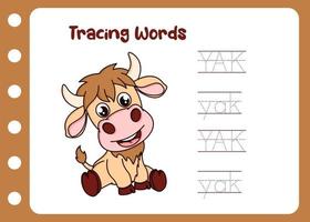 learning trace the word of yak vector