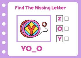 find the missing letter of yo yo