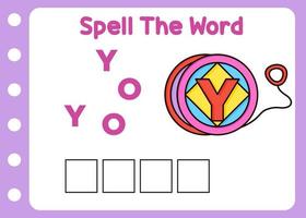 spelling the word of yo-yo vector