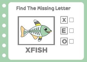 find the missing letter of x fish